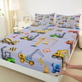 thumbnail image 3 of Castle Fairy Cute Car 4 Pieces Queen Sheet Sets,Construction Vehicles Ultra Soft Flat Sheet,Cartoon Truck Queen Fitted Sheet,Ultra Soft Tractor Home Decor, 3 of 7