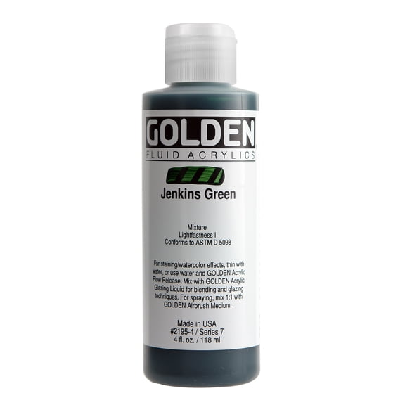 Golden Fluid Acrylic Paint, 4 Oz, Jenkins Green