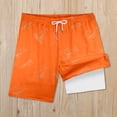 thumbnail image 2 of IWRICH Boys Swim Trunks Compression Liner Swim Shorts Quick Dry Bathing Suit with Boxer Brief Swimwear,Size 5-16 Years Orange 140, 2 of 3