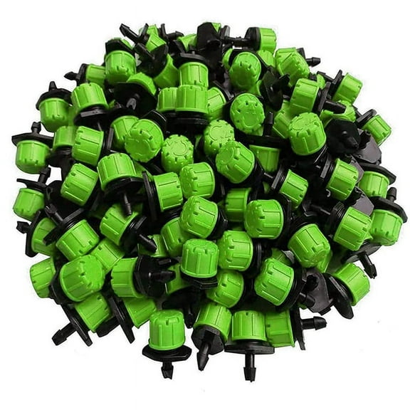 100Pcs 1/4Inch Adjustable -Type Drip Irrigation System Watering Sprinklers Anti-Clogging Emitter Garden Supplies