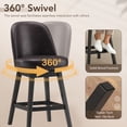 thumbnail image 2 of AFO 26" Upholstered Swivel Counter Height Bar Stools Set of 4, Modern Faux Leather Bar Chairs with Solid Wood Frame, Suitable for 35"-39" Table, For Kitchen Island Dining Room Pub, Dark Brown, 2 of 12
