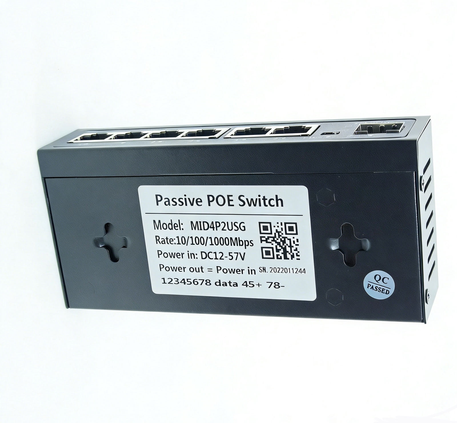 DSLRKIT 4POE 1SFP 2UpLink Gigabit 7 Ports Passive PoE Switch Injector Ethernet