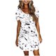 thumbnail image 1 of Mini Vestido de Verano Color Sólido Cuello en V Manga Corta Vestido de Becerro Medio, Vestido Corto de Verano, 1 of 5