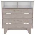 thumbnail image 1 of TUHOME Portanova Two Drawer Dresser - Light Gray Engineered Wood, 1 of 9
