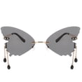thumbnail image 1 of KAKOWELY 1 par de gafas de sol sin montura con forma de mariposa, modernas, para decoración de fiestas disco., 1 of 5