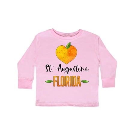 

Inktastic St. Augustine Florida Orange in Heart Gift Toddler Boy or Toddler Girl Long Sleeve T-Shirt