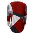 thumbnail image 5 of IMENGL Long Sleeve Shirts for Women Casual Patchwork Printed Round Neck Loose Soft T-Shirt Women's Basic Tee Long Sleeve Tops,Red, 5 of 5