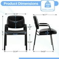 thumbnail image 3 of Simenmax Office Guest Reception Chair for Waiting Conference Room Lobby with Lumbar Support and Padded Arms,No Wheels,PU Leather, Black, 3 of 7
