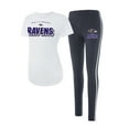 thumbnail image 4 of Women's Concepts Sport White/Charcoal Baltimore Ravens Sonata Short Sleeve Top & Leggings Set, 4 of 6
