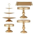 thumbnail image 1 of Torre de mesa de exhibición para pasteles, juego de 5 soportes para pasteles, soporte dorado para magdalenas, soporte para magdalenas en niveles, ultra sensible, 1 of 8