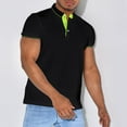 thumbnail image 5 of Sngxgn Men's Slim Fit Short Sleeve Solid Soft Cotton Polo Shirt(Black,XXXL), 5 of 6