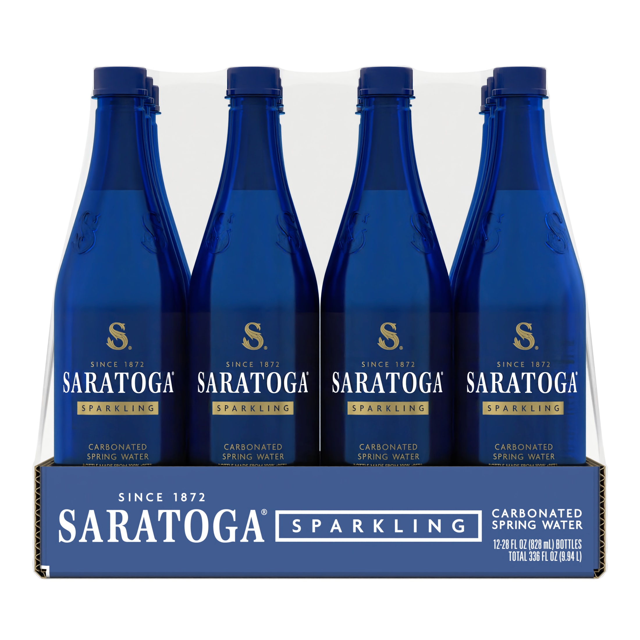 Saratoga Sparkling Spring Water, 28 Fl Oz, 12-Pack Plastic Bottles