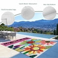 thumbnail image 3 of Spring Daisy Outdoor Rug 4x6 Ft - Reversible Patio Rug Outdoor Camping Rugs, Pink Modern Abstract Art Dots Floral Washable Indoor Outdoor Area Rugs, Non-Slip Outdoor Carpet Runner for Deck/Porch, 3 of 8
