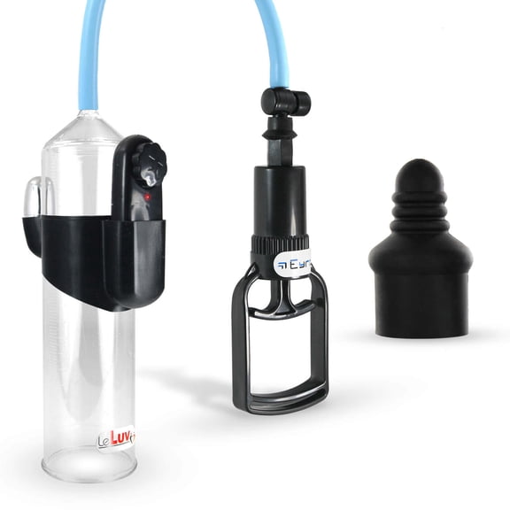 LeLuv Penis Pump Vibrating Easyop Tgrip 2.25" x 9" Cylinder Uncoated Silicone Hose Kit Silicone Septum Sleeve