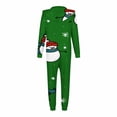 thumbnail image 4 of Odeerbi Matching Family Christmas Pajamas Sets Hooded Onesie Sleepwear Womens Cute Xmas Stripe Print 2025 Long Sleeve Plush Jumpsuit Parent-Child Loungewear Sleepwear Jammies for Mom, 4 of 4
