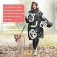 thumbnail image 4 of Wearable Oversized Blanket,Halloween Silhouette Icons Pattern Wearable Blanket Hoodie for Adults,Cozy Hooded Blankets with Super Pockets,Super Warm Fuzzy Pullover for Women & Men, 4 of 6