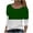 Green, variant on HAiming Women's Long Sleeve Tops Color Block Round Neck Pullover Tunic Shirts Plus Size Loose Casual Basic Blouse