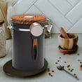 thumbnail image 4 of Bote de café hermético,Contenedor de café Almacenamiento de café hermético para frijoles,Recipiente de acero inoxidable con cuchara medidora,bote de café porta café para café, 4 of 9