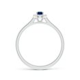 thumbnail image 2 of Angara Natural 0.3 Ct. Blue Sapphire with Diamond Halo Ring in 14K White Gold for Women (Ring Size: 3), 2 of 8