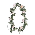 thumbnail image 2 of Guirnalda de flores de eucalipto artificial, enredaderas verdes colgantes para decoración luminosa Rosa claro, 2 of 6