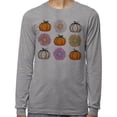 thumbnail image 2 of Fall Pumpkins and Flowers Long Sleeve Shirt Unisex 4X-Large Grey, 2 of 5