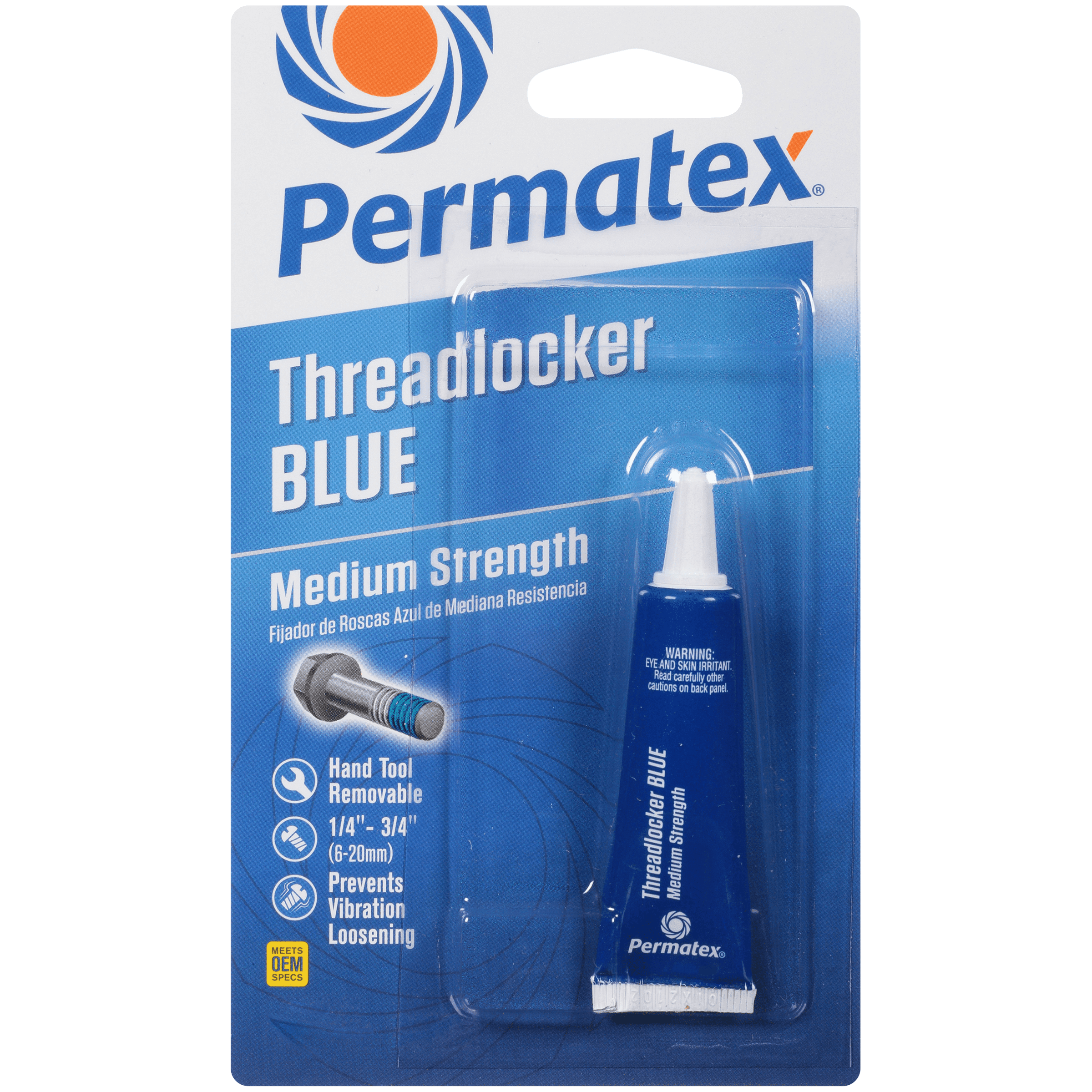 Permatex Medium Strength Threadlocker, Blue - 75185