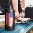 thumbnail image 5 of 32oz American Flag Water Bottle with Straw - Stainless Steel Insulated Tumbler for Gym, Hiking, Sports - Patriotic Military Gift for Veterans & Police, 5 of 6