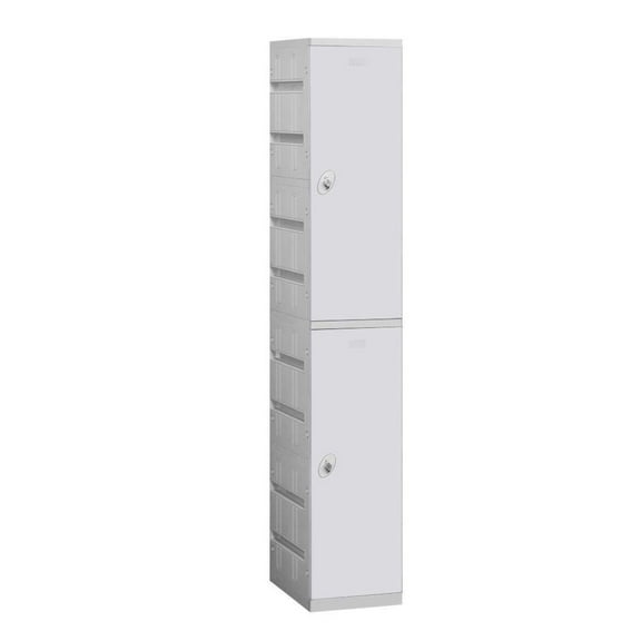 Salsbury Industries 92168GY-U Plastic Locker - Double Tier - 1 Wide - 73 Inches High - 18 Inches Deep - Gray - Unassembled