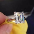 thumbnail image 4 of Forever Jewels 2.50Ct Emerald Cut Moissanite Solitaire Women Engagement Ring 14k White Gold Plated, 4 of 4
