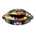 thumbnail image 3 of Miumaeov 2 in 1 Electric Hot Pot Grill Portable Double Separation Independent Temperature Control BBQ Pot for 5-8 People 110V 2200W Black, 3 of 16