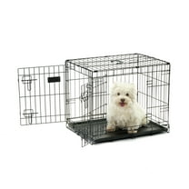 Carlson Secure Double Door Metal Dog Crate, for Small Pets, Includes Divider Panel, 24" L x 18" W x 20.5" H