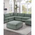 thumbnail image 6 of Modular Sectional Sofa Sage Corduroy Large Family 8pc Living Room Set 3x Corner wedge 3x Armless Chairs 2x Ottomans, 6 of 10