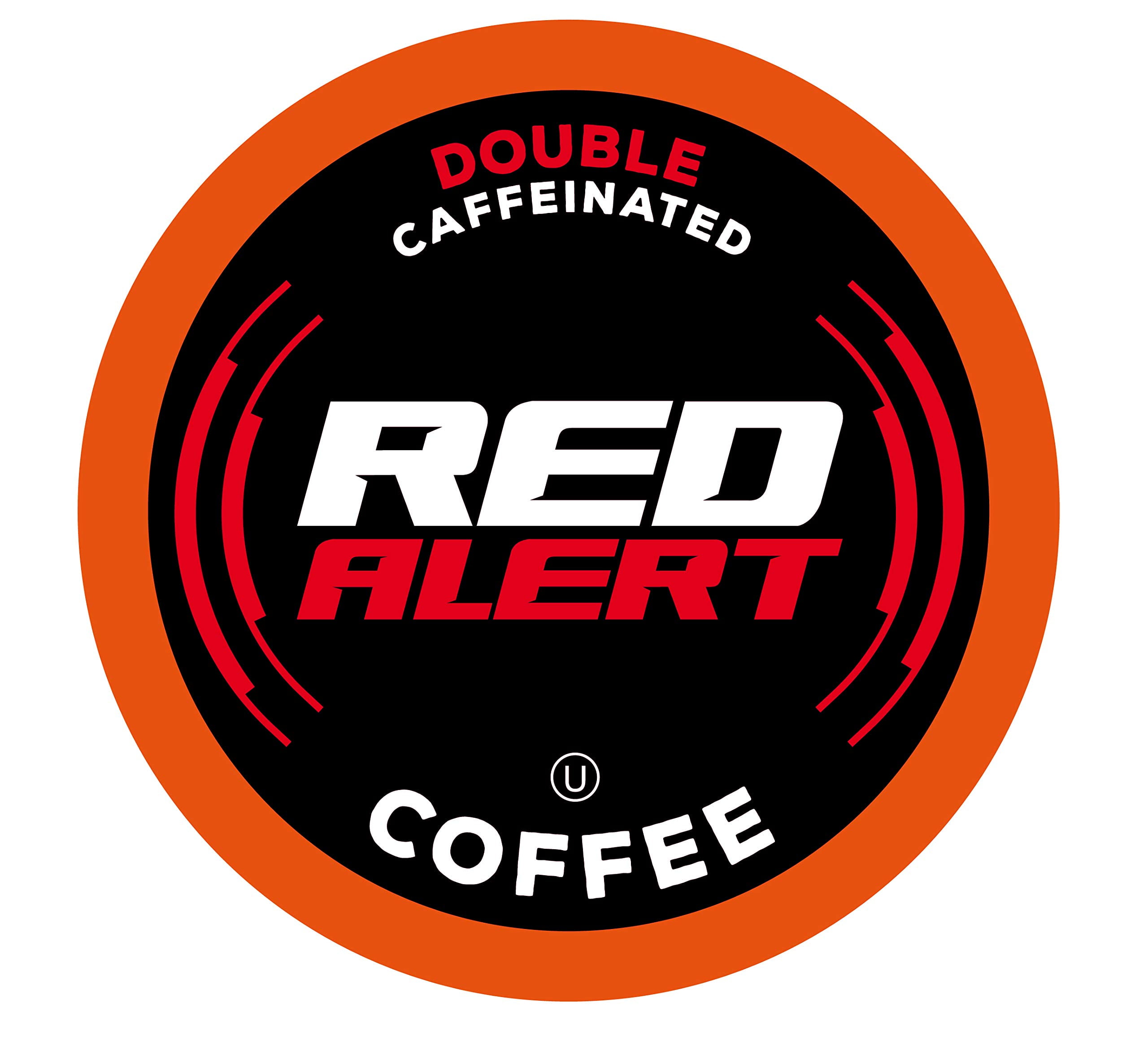 Red Alert Coffee Extra Strong Coffee Pods (Recyclable) Compatible With 2.0 Keurig K Cup Brewers, Caffeine, 40 Count (Pack of 1)