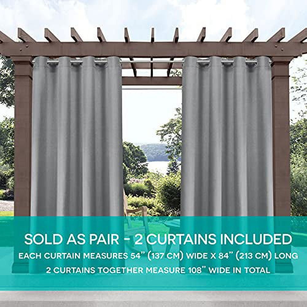 Exclusive Home Biscayne Indoor/Outdoor Two Tone Textured Grommet Top Curtain Panel Pair, 54"x120", Navy