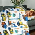 thumbnail image 2 of Construction Truck Blanket Boys Excavator Plush Throw Blanket Soft Fuzzy Flannel Tractor Blanket for Bed Couch Sofa Decor Blankets Trucks Car Lover Toddler Kids Blankets Gifts 30"x40", 2 of 7