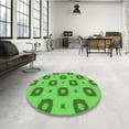 thumbnail image 3 of Ahgly Company Indoor Square Patterned Dark Lime Green Area Rugs, 6' Square, 3 of 6