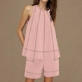 thumbnail image 5 of Paiyanr Cotton Linen Sets for Women Summer Breathable Tank Tops Shorts 2 Piece Outfits Solid Color Contrasting Vacation Sleeveless Tunic Loose Tops with Pockets, 5 of 9