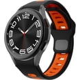 thumbnail image 2 of No Gap Band Compatible with Samsung Galaxy Watch 7 6 5 4 FE Band 40mm 44mm, Galaxy Watch 6 4 Classic Bands 47mm 43mm 42mm 46mm, Galaxy Watch 5 Pro Band, Rugged Two-tone Silicone Sport Strap for Men, 2 of 7