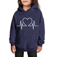 thumbnail image 2 of BaoFuBaoMei Lightweight Hoodie Boys Girls Valentines Heart Long Cuffed Sleeve Sweatshirt Tops Fleece Lined Loose Hooded Fall Clothes for School Party Classroom Celebration, 2 of 5