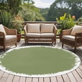 thumbnail image 4 of Round Rugs 8Ft, Sage Green Round Area Rug Washable Indoor Throw Carpet, Farmhouse Solid Color Art Shabby Large Non Slip Circle Rug for Kids Room RV Home Decor Aesthetic, 4 of 8