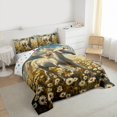 thumbnail image 3 of Manfei Country Floral Daisy Bedding Comforter Set,Rustic Farmhouse Cabin Twin Comforter Sets,White Horse Animal Bedding Set For Microfiber Bedroom Decor Reversible,2 Pieces, 3 of 8