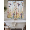thumbnail image 6 of Spring Floral Bedroom Curtains 63 Inches length, Pastoral Rustic Hummingbird Botanical Window Treatment Curtain Drapes, Rod Pocket Curtain Panels for Living Room Kitchen, 42"x63", 2 Panels, 6 of 7