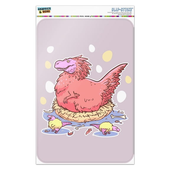 Feathered Tyrannosaurus Rex Dinosaur Nesting With Babies Home Business Office Sign