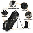 thumbnail image 5 of Segmart Water-Resistant Golf Stand Bag, 3-Way Top with 7 Pockets, Lightweight & Durable, Backpack Strap, Stand Bag for Men & Women, 420D Nylon,Black, 5 of 8