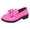 Pink, variant on Womens Bowknot Oxfords Dress Shoes Spring Fall Vintage Casual Leather Platform Chunky Lug Mid Heels Slip on Boat Loafers Walking Footwear Black Size 6.5