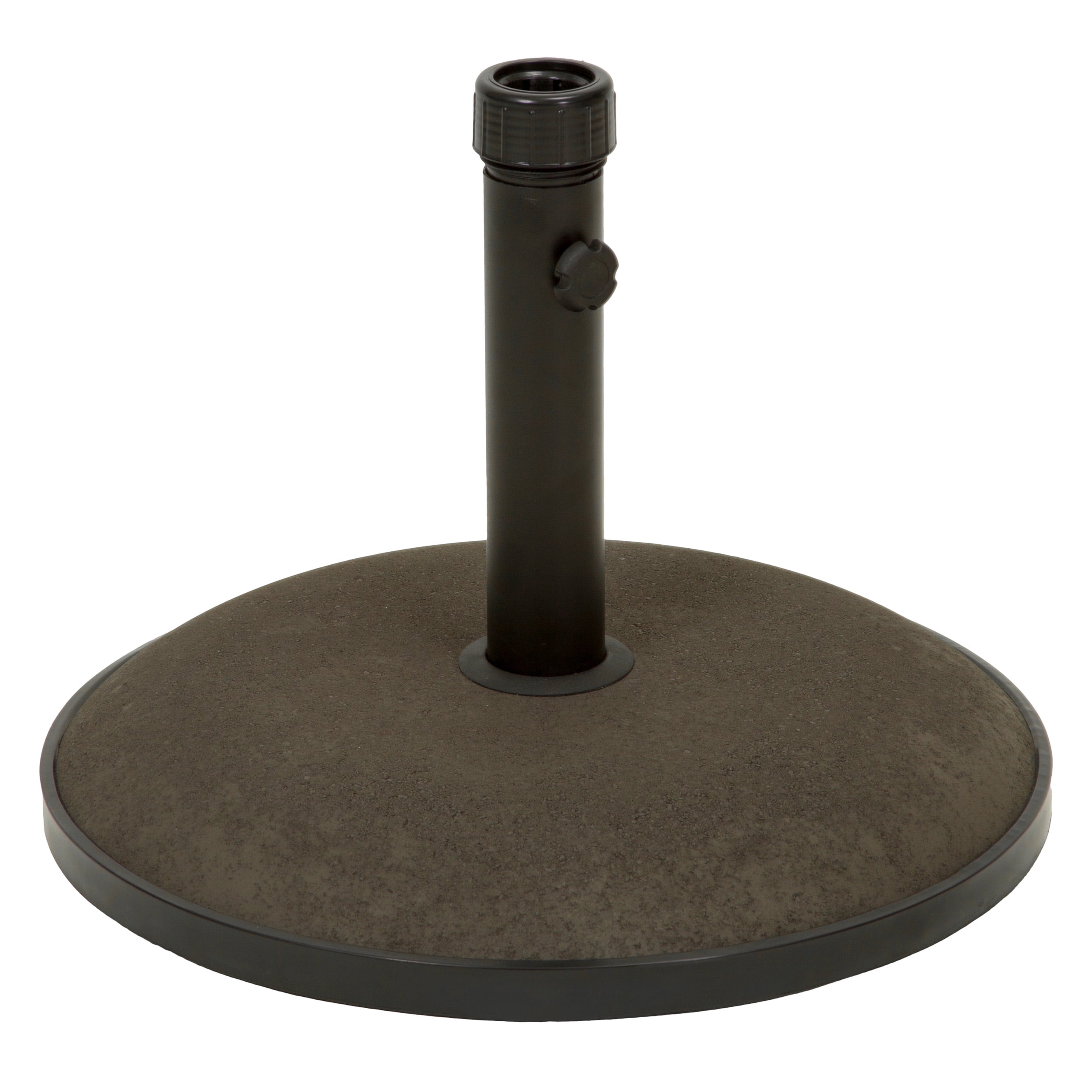 Langdon Outdoor 55 lbs Circular Concrete Umbrella Base, Brown and Black