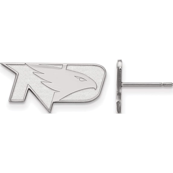 Sterling Silver S. Rh-Plated Logoart University Of North Dakota Xs Post Earrings (9 X 9) Made In United States ss007unod