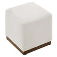 thumbnail image 4 of Tilden 17" Square Boucle Upholstered Ottoman in Cloud Walnut, 4 of 9