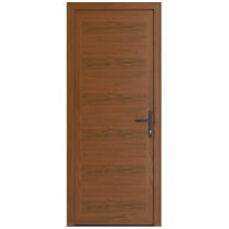 Front Exterior Prehung Metal-Plastic Door Frosted Glass | Manux 8111 Walnut | Office Commercial and Residential Doors Entrance Patio Garage W36x80 Left-hand
