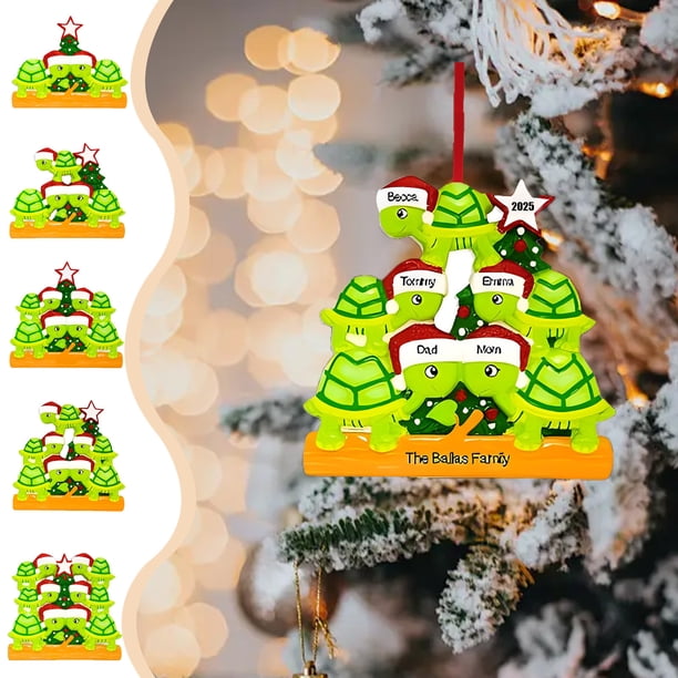 Ganfancp Decoraciones Navideñas Familiares Personalizadas Divertida Tortuga Familiar Arreglo Colgante para El Árbol de Navidad Decoraciones Navideñas Familiares Regalos de Navidad Ofertas Del Día 1X
